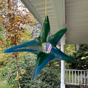 #5102 STAR MULTI COLOR 5 POINT ORNEMENT CIRCULAR FUSED SUN CATCHER  COLLECTABLE